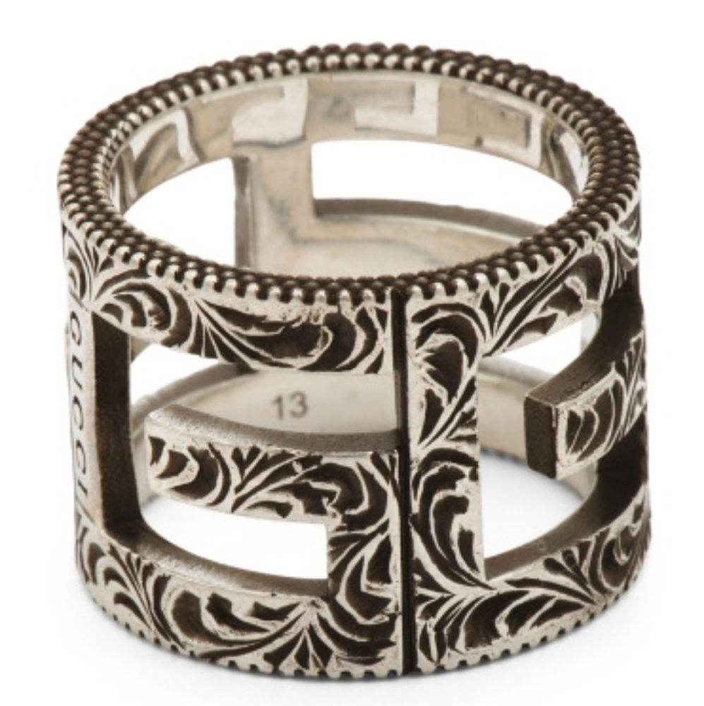 Authentic Gucci G-cube band unisex ring